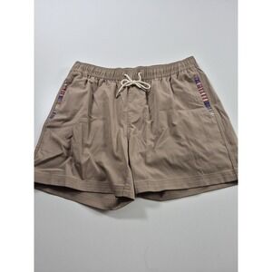 WOWIE Shorts Mens Large Beige Chino 4" Inseam Drawstring Elastic Waist